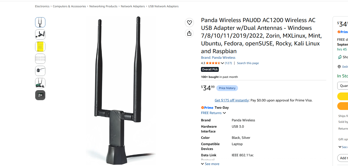 Panda Wireless PAU0D AC1200 adapter